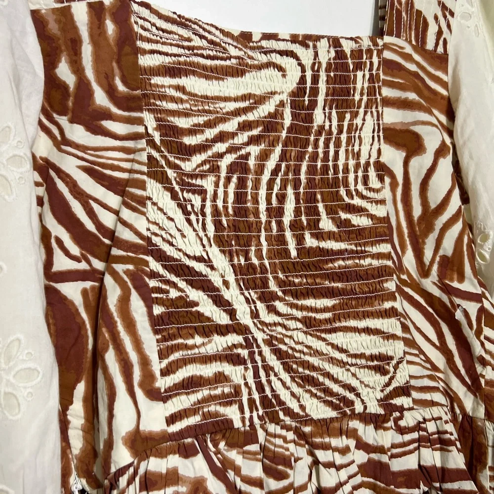 NWT Anthropologie Love The Label Smocked Eyelet Puff Sleeve Blouse Top Size XSP
